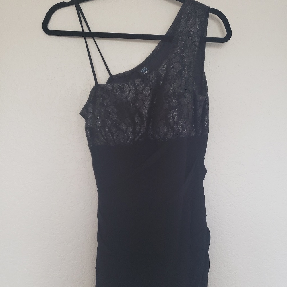 One Shoulder Black Bodycon Dress